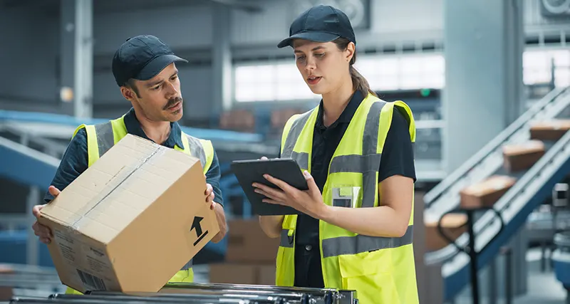 Warehouse shelves and shipping cartons